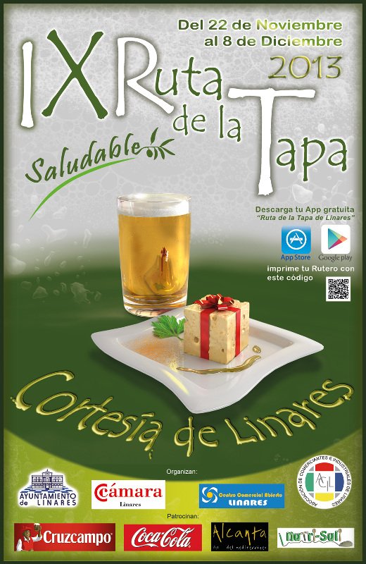 Cartel de la IX Ruta de la Tapa Saludable de Linares, del 22 de noviembre al 8 de diciembre de 2013