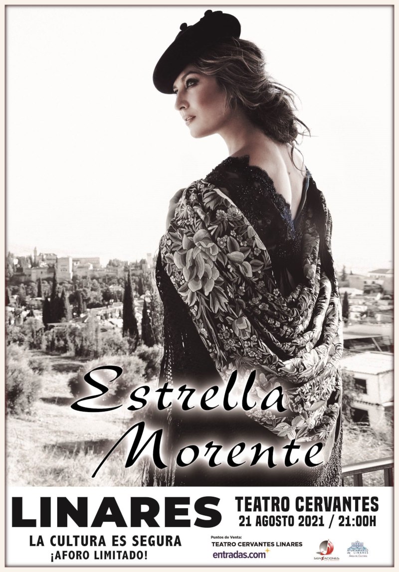 cartel del concierto de Estrella Morente en el Teatro Cervantes de Linares