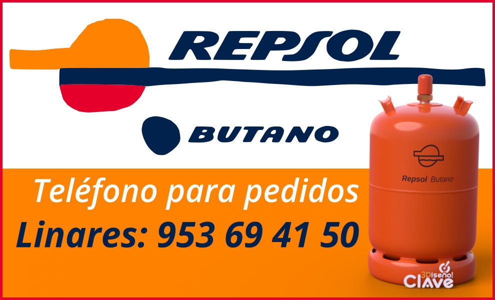 Teléfono para pedidos bombona naranja Repsol Butano Linares - 953 69 41 50