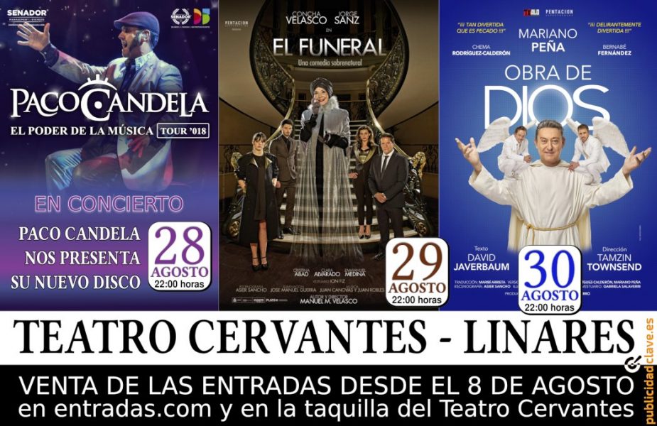 cartel de los eventos del Teatro Cervantes de Linares en su Feria 2018